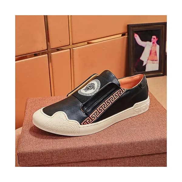 Versace 2019 Mens Leather Sneakers - 베르사체 2019 남성용… - 1