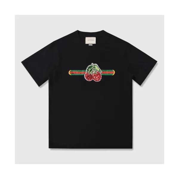[매장판]Gucci 2019 Womens Glitter Cherry Cotton Short… - 1