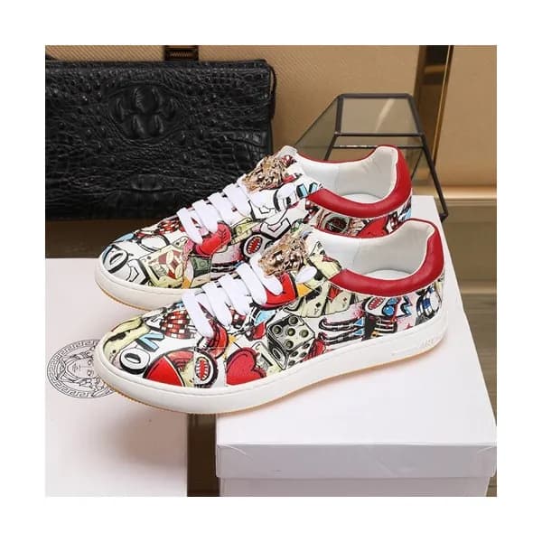 Versace 2020 Mens Leather Sneakers - 베르사체 2020 남성용… - 1