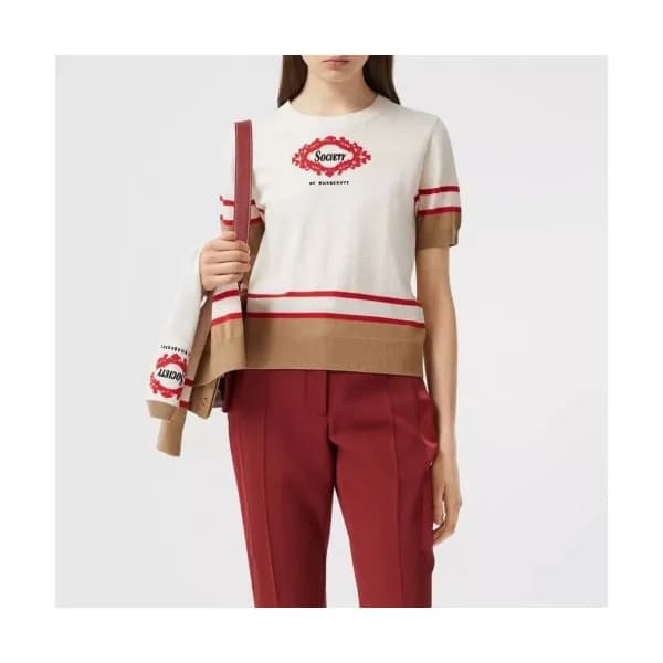 Burberry 2020 Womens Vintage Short Sleeved Sweater… - 1