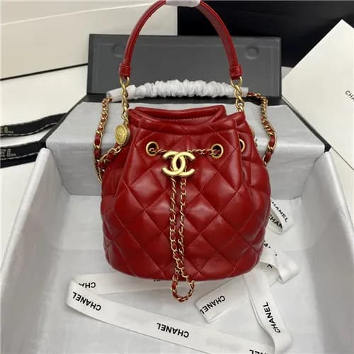 [샤넬] Chanel 2020 Women's Leather Bucket Bag - … - 1