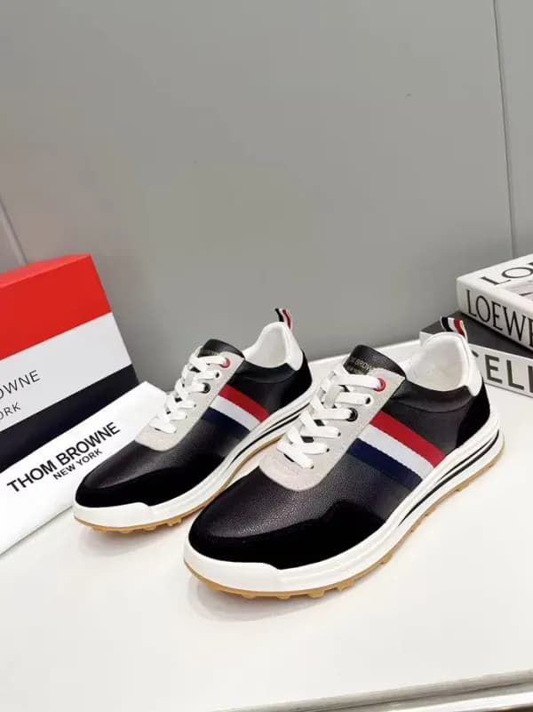 Thom Browne 2023 Mens Leather Sneakers,THOMS0052 -… - 1