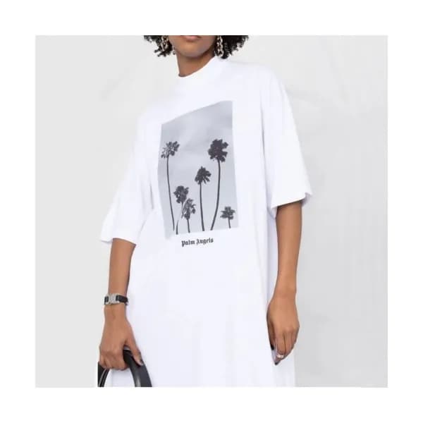 Palm Angels Womens Logo Cotton Short Sleeved Tshi… - 1