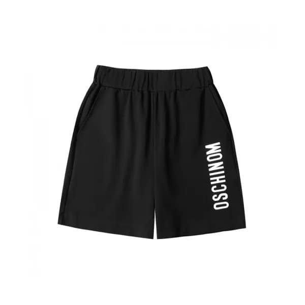 Moschino Mens Logo Cotton Training Half-pants Bla… - 1