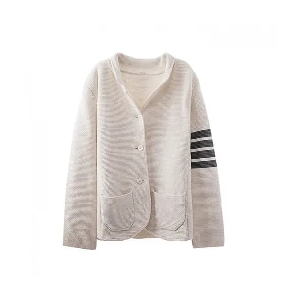 Thom Browne Mm/Wm Strap V-neck Cardigan White - 톰… - 1