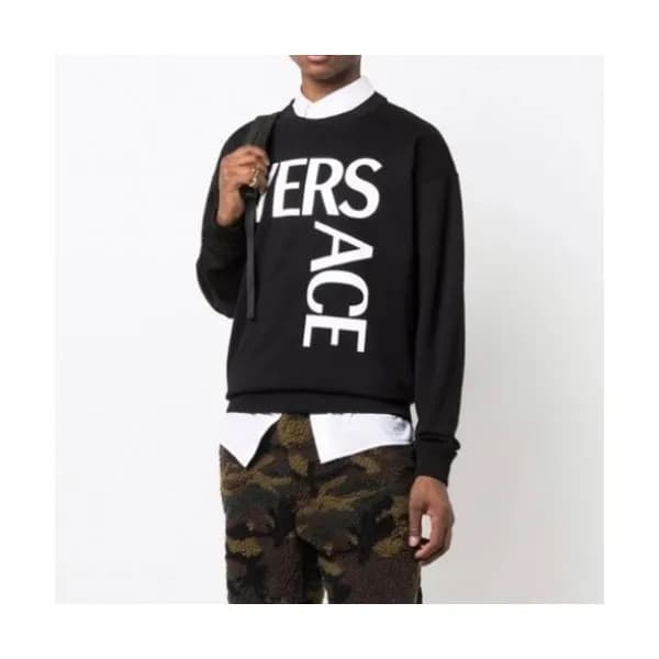 Versace Mens Medusa Crew-neck Cotton Tshirts Blac… - 1