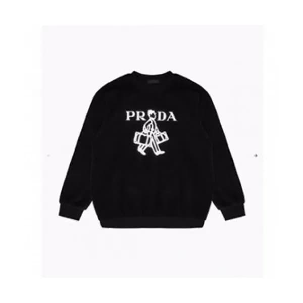 Prada Mens Crew-neck Cotton Tshirts Black - 프라다 2… - 1