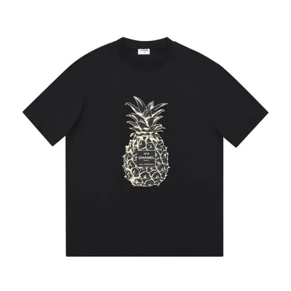 샤넬 남/여 크루넥 블랙 반팔티 - Unisex Black Tshirts - chl0835… - 1