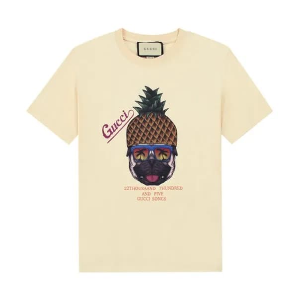 구찌 남/여 크루넥 아이보리 반팔티 - Unisex Ivory Tshirts - guc04… - 1