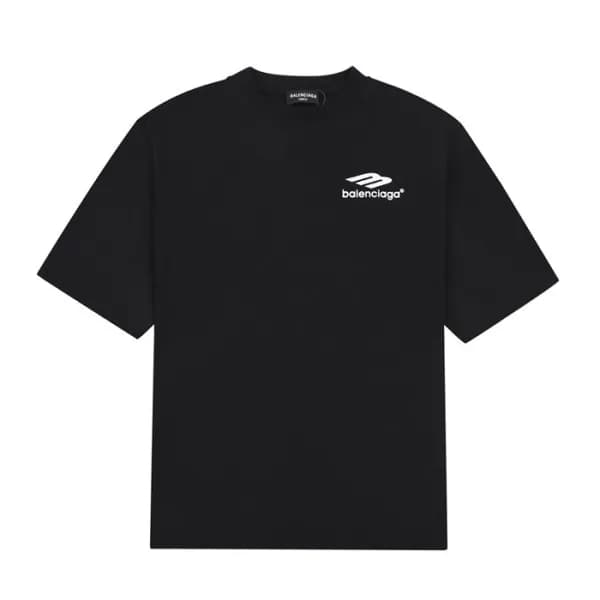 발렌시아가 남성 크루넥 블랙 반팔티 - Mens Black Tshirts - bal0133… - 1