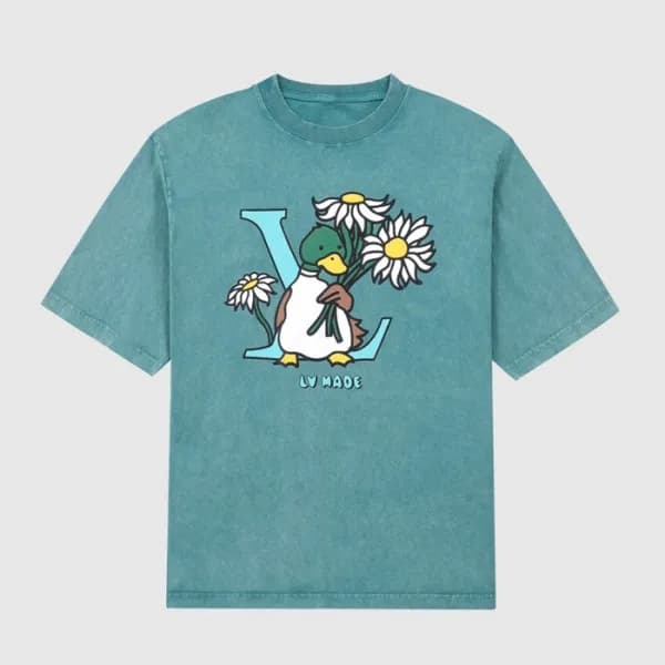 루이비통 남성 블루 크루넥 반팔티 - Mens Blue Tshirts - lou04114x - 1