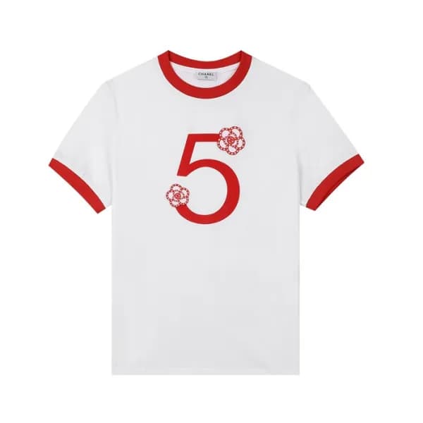 샤넬 여성 크루넥 화이트 반팔티 - Womens White Tshirts - chl0880… - 1