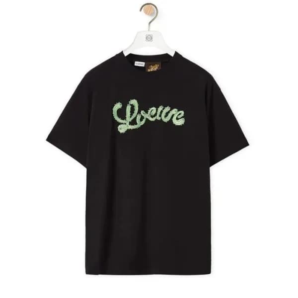 로에베 남성 이니셜 블랙 반팔티 - Mens Black Tshirts - loe0596x - 1