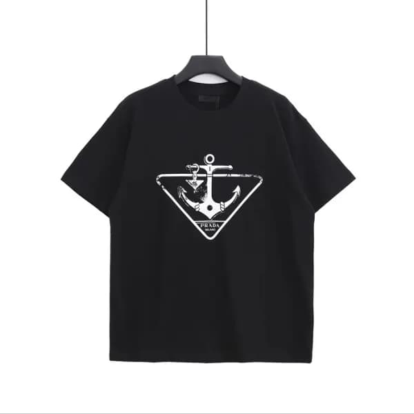 프라다 남성 블랙 크루넥 반팔티 - Mens Black Tshirts - Pra02669x - 1