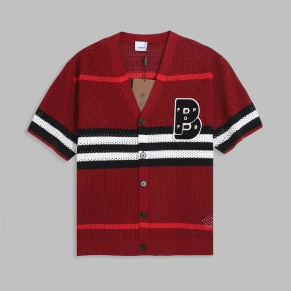 버버리 남성 레드 브이넥 반팔티 - Mens Red Tshirts - Bur04430x - 1