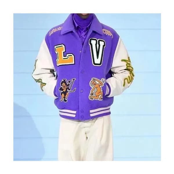 루이비통 남성 퍼플 가죽 자켓 - Mens Purple Jackets - lou05056x - 1