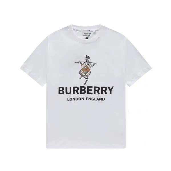 버버리 남성 화이트 크루넥 반팔티 - Mens White Tshirts - Bur04463… - 1