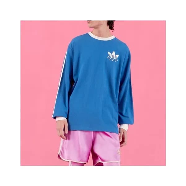 구찌 남/녀 캐쥬얼 블루 맨투맨 - Unisex Blue Tshirts - Guc05013… - 1