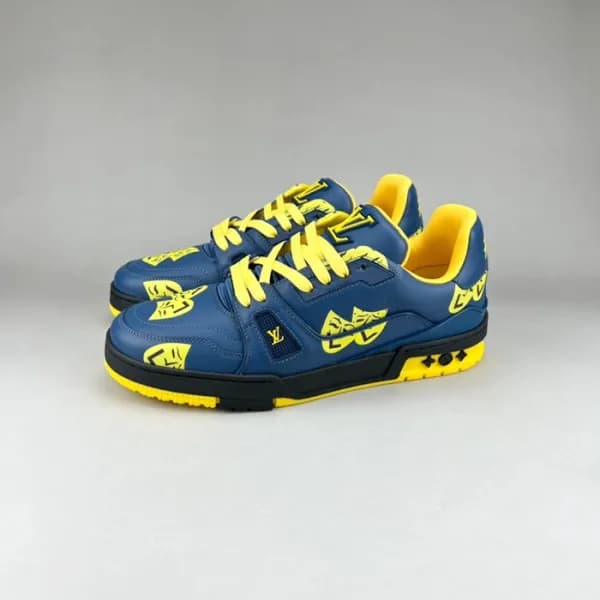 루이비통 남성 트렌디 블루 스니커즈 - Mens Blue Sneakers - lou0515… - 1