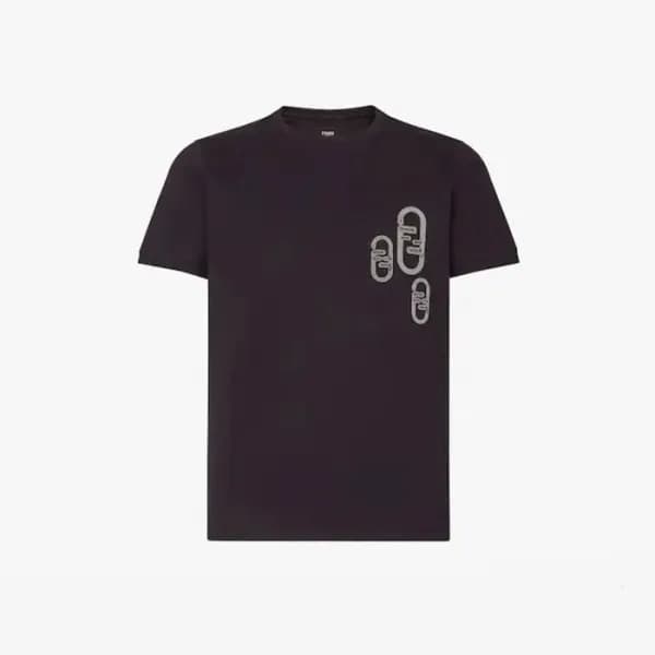 펜디 남성 블랙 크루넥 반팔티 - Mens Black Tshirts - fen01285x - 1