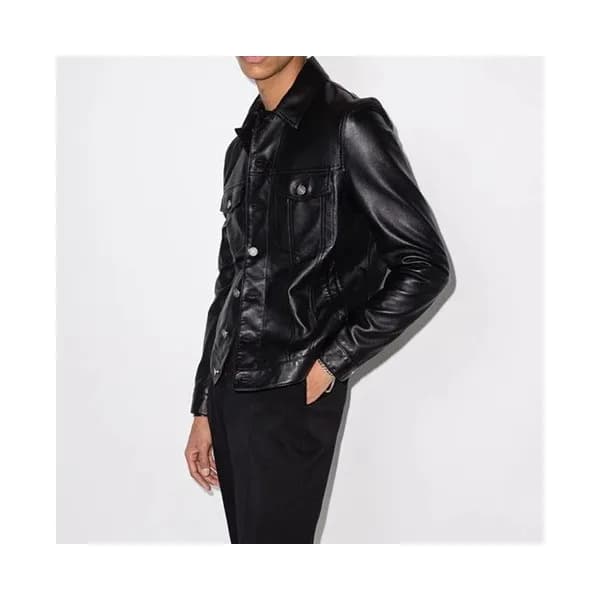 입생로랑 남성 블랙 가죽 자켓 - Mens Black Jackets - ysl0134x - 1