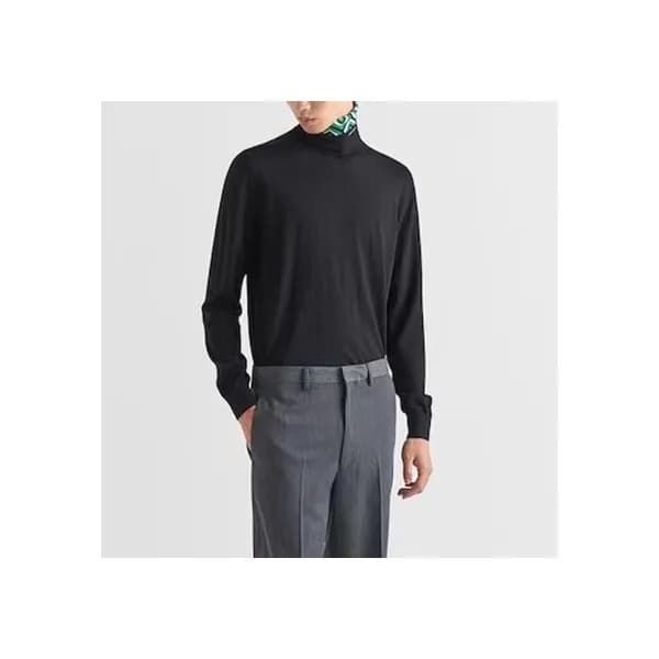 프라다 남성 터틀넥 블랙 니트 - Mens Black Knits - pra02826x - 1