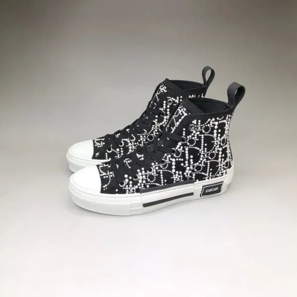 디올 남/녀 블랙 하이탑 스니커즈 - Dior Unisex Black Sneakers - … - 1