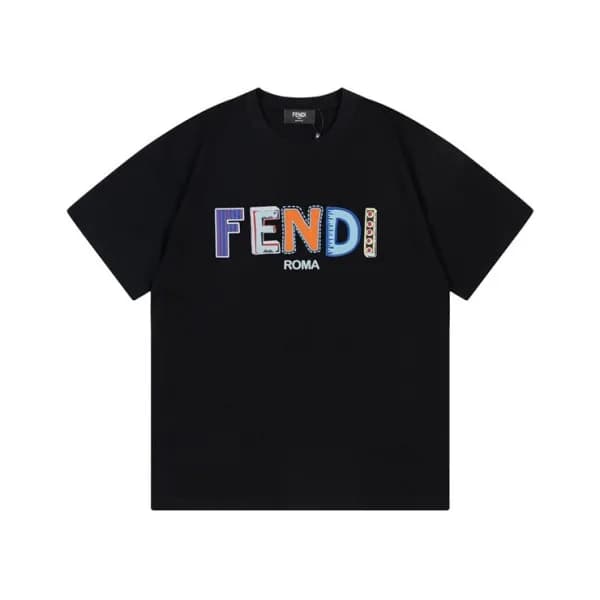 펜디 남성 블랙 크루넥 반팔티 - Fendi Mens Black Short sleeved … - 1
