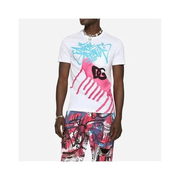 돌체앤가바나 남/녀 화이트 반팔티 - Dolce&Gabbana Unisex White Ts… - 1
