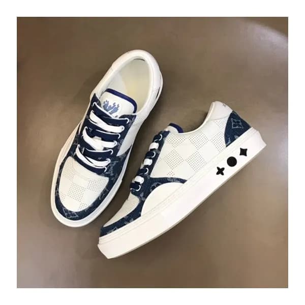 루이비통 남성 네이비 스니커즈 - Louis vuitton Mens Navy Sneaker… - 1