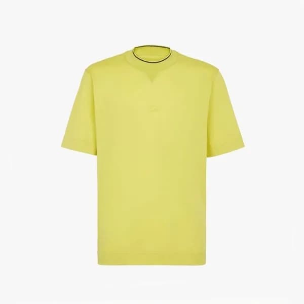 펜디 남성 옐로우 크루넥 반팔티 - Fendi Mens Yellow Short sleeve… - 1