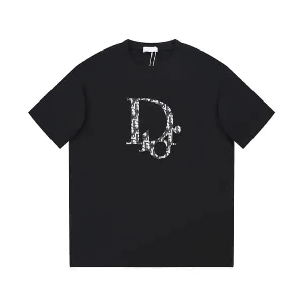 디올 남성 블랙 크루넥 반팔티 - Dior Mens Black Short sleeved T… - 1