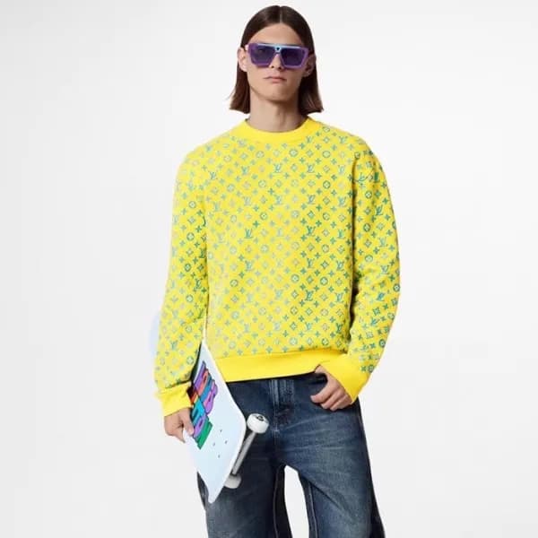 루이비통 남성 그린 크루넥 니트 - Louis vuitton Mens Green Sweat… - 1