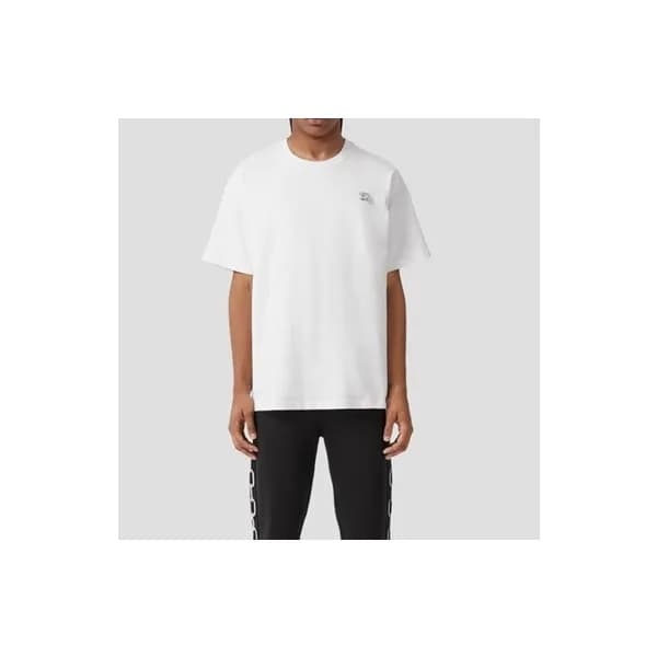 버버리 남성 화이트 크루넥 반팔티 - Burberry Mens White Short Sle… - 1