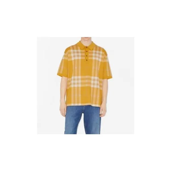 버버리 남성 옐로우 폴로 반팔티 - Burberry Mens Yellow Short Sle… - 1