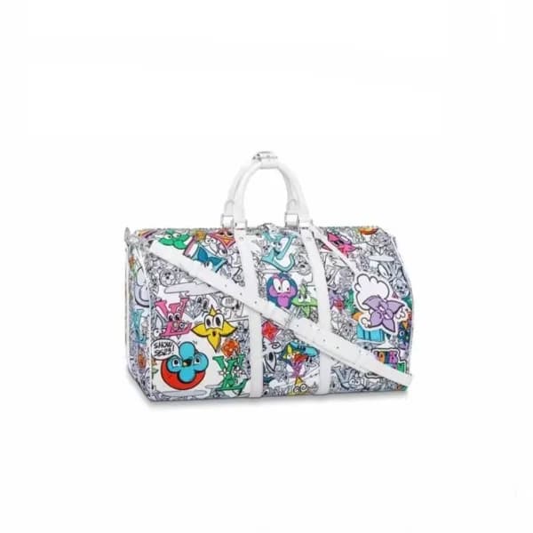 루이비통 남성 화이트 키폴 - Louis vuitton Mens White Keepall … - 1
