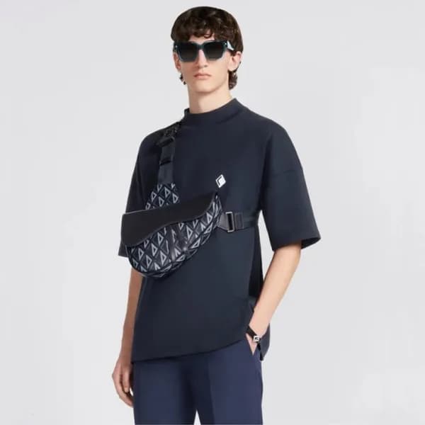 디올 남성 블루 새들백 - Dior Mens Blue Saddle Bag - di530x - 1