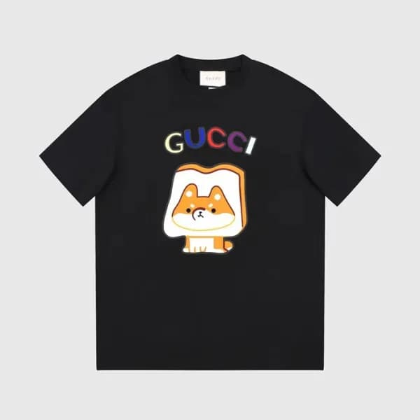 구찌 남/녀 블랙 크루넥 반팔티 - Gucci Unisex Black Short sleev… - 1