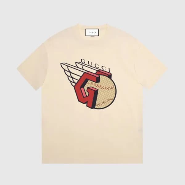 구찌 남/녀 아이보리 크루넥 반팔티 - Gucci Unisex Ivory Short sle… - 1