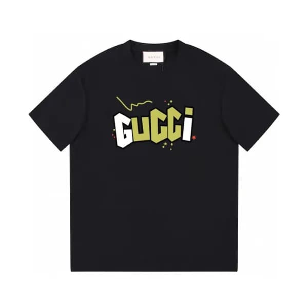 구찌 남/녀 블랙 크루넥 반팔티 - Gucci Unisex Black Short sleev… - 1