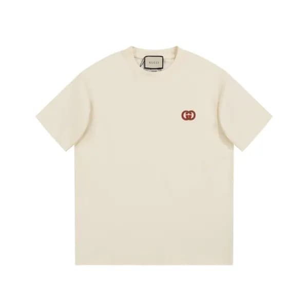 구찌 남/녀 아이보리 크루넥 반팔티 - Gucci Unisex Ivory Short sle… - 1