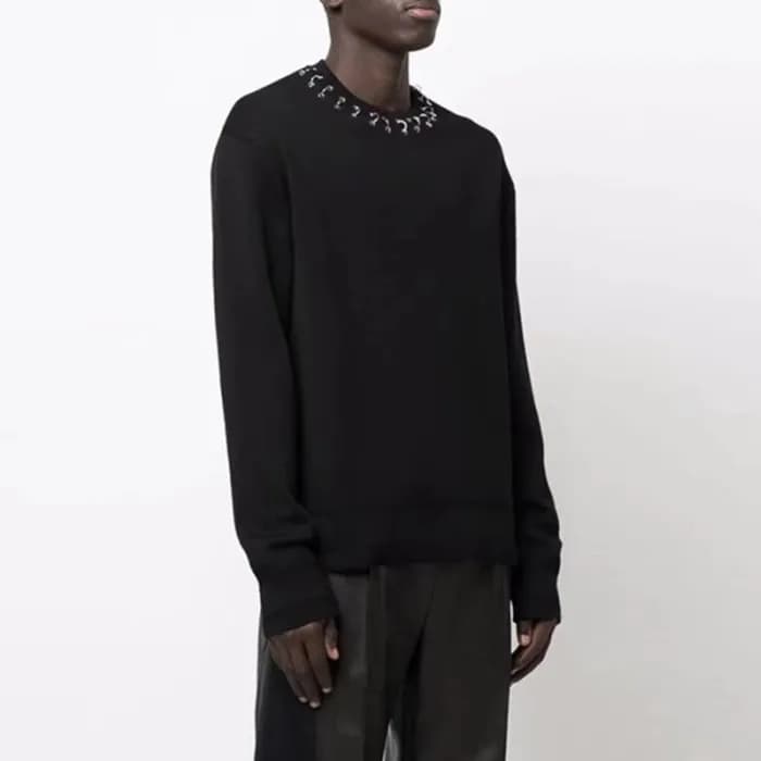 지방시 남성 블랙 크루넥 니트 - Givenchy Mens Black Knits - gi3… - 1