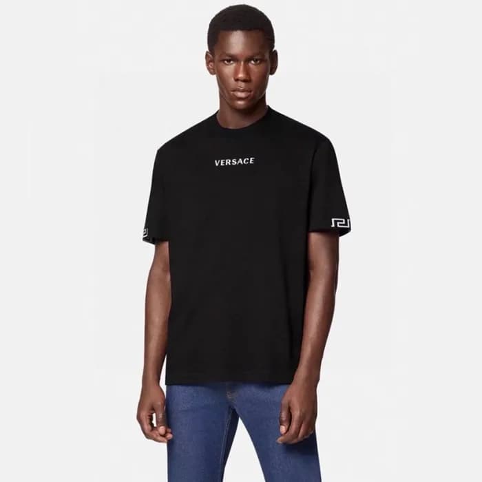 베르사체 남성 이니셜 블랙 티셔츠 - Versace Mens Initial Black Ts… - 1
