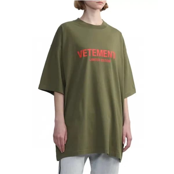 베트멍 남/녀 그린 반팔 티셔츠 - Vetements Unisex Green Tshirts… - 1