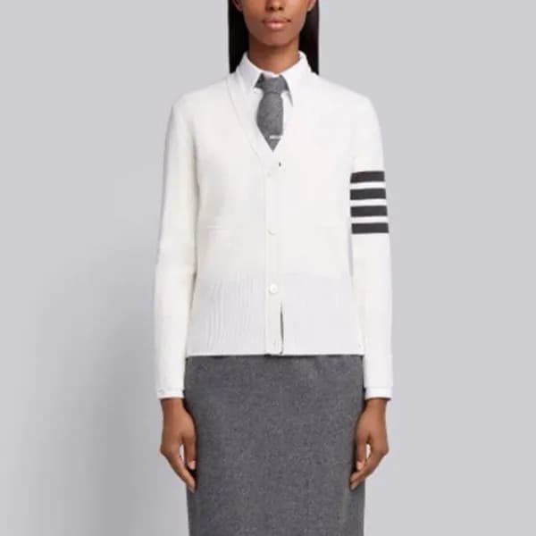 톰브라운 여성 브이넥 가디건 - Thom Browne Womens Cardigan - th… - 1