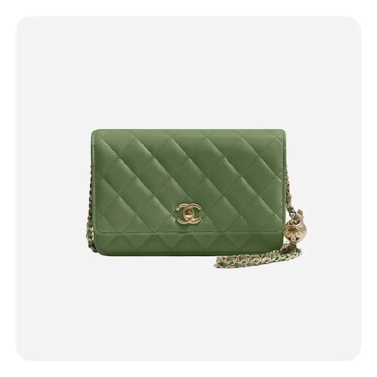 샤넬 골드볼 woc 램스킨 그린 골드 - Chane woc Lamb skin Bag - … - 1