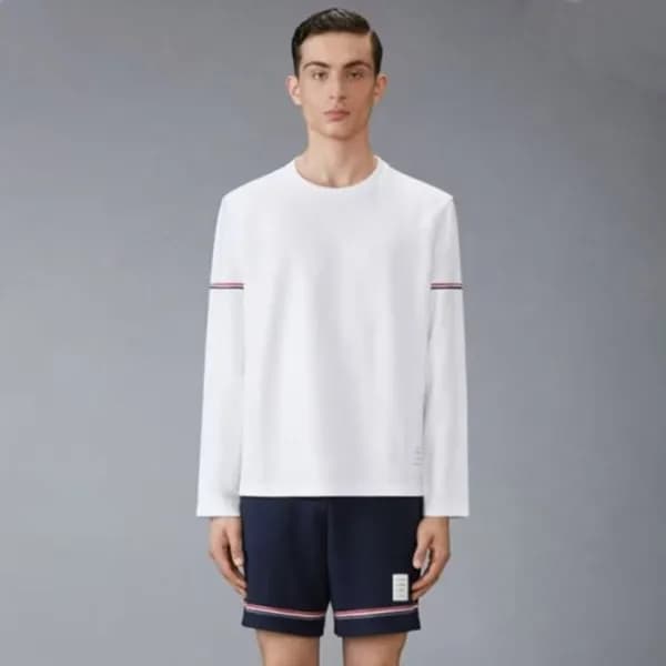 톰브라운 남성 라운드 긴팔티 - Thom Browne Mens Round Tshirts -… - 1