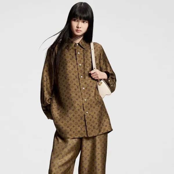 루이비통 여성 실크 셔츠 - Louis vuitton Womens Silk Shirt - … - 1
