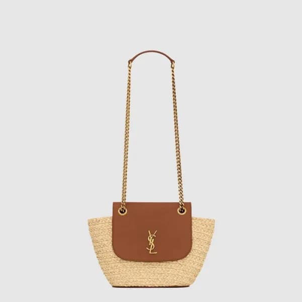 입생로랑 여성 마논 미니 백 - Saint Laurent Womens Raffia Mano… - 1