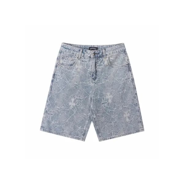 크롬하츠 남성 데님 쇼츠 - Chrom Hearts Mens Denim Shorts - c… - 1
